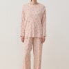 Patterned corduroy cotton relax pijama set powder floral
