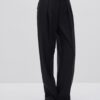 light Pleated wide leg trousers black