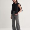 High waist wide leg jeans grey