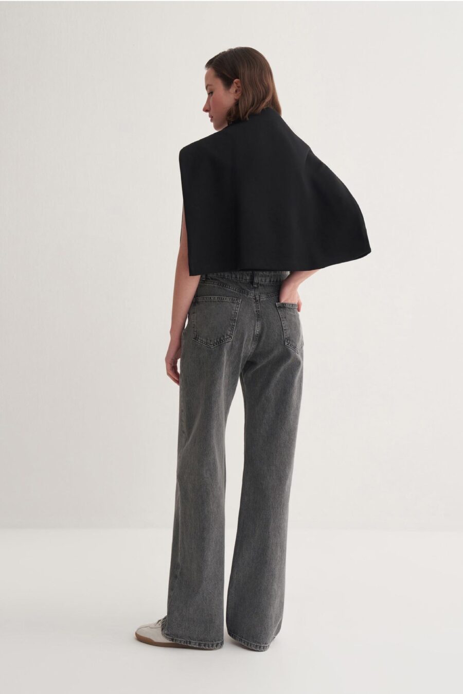 High waist wide leg jeans grey