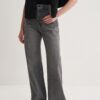 High waist wide leg jeans grey