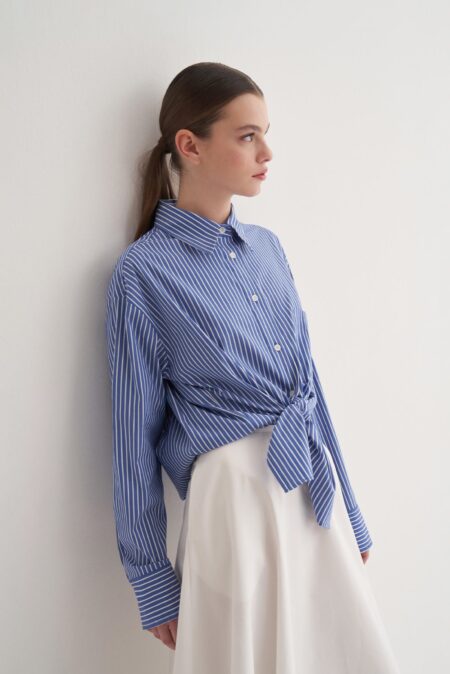 Striped oversize shirt blue