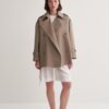 Organic cotton trench coat light khaki