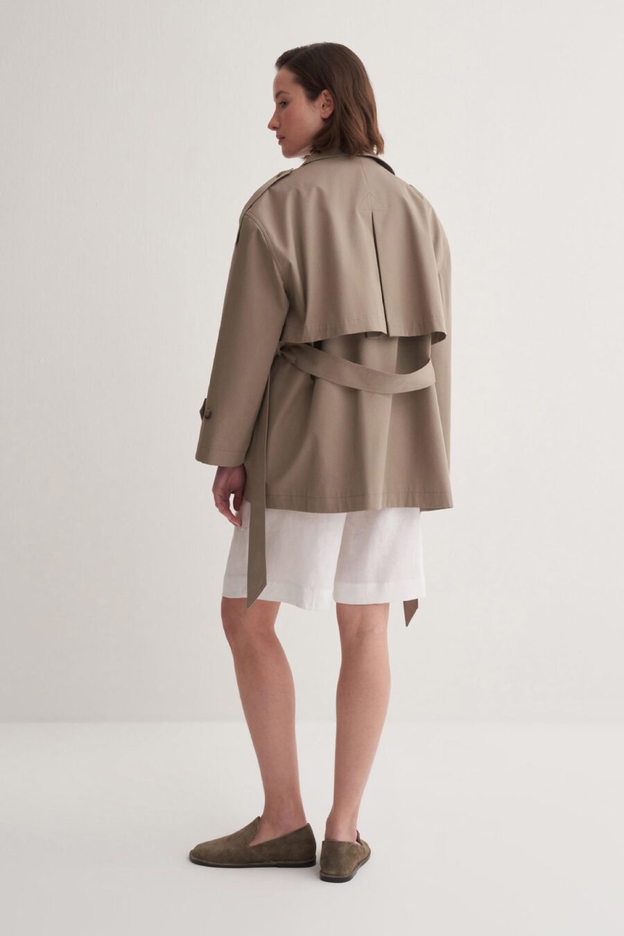 Organic cotton trench coat light khaki