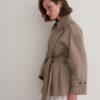 Organic cotton trench coat light khaki
