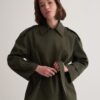 Organic cotton trench coat dark khaki
