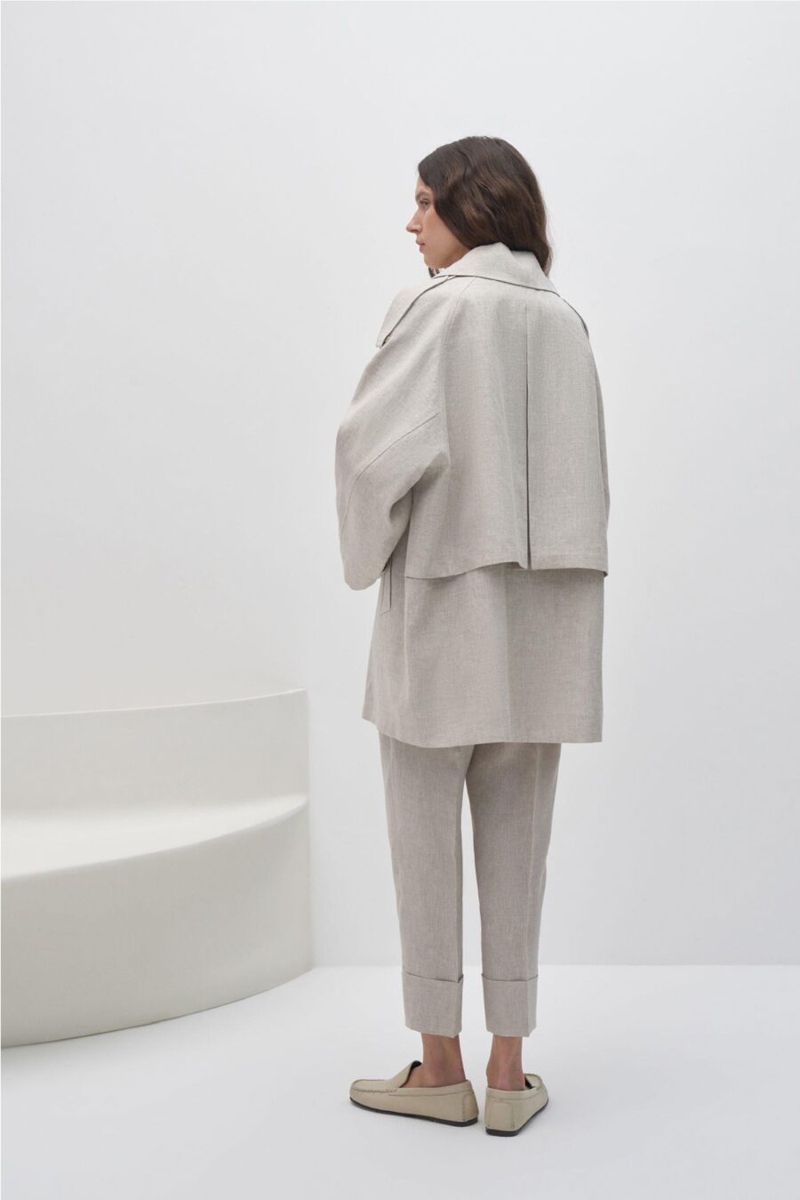 Oversize trench coat natural