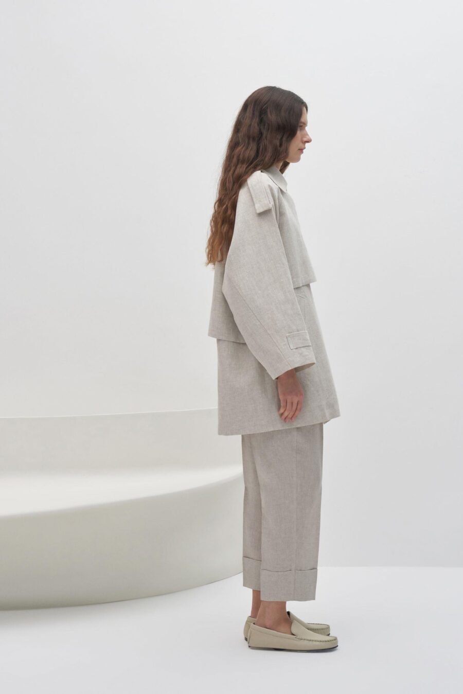 Oversize trench coat natural