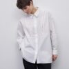 Scallop detailed cotton shirt ecru