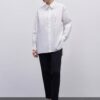 Scallop detailed cotton shirt ecru