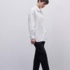 Scallop detailed cotton shirt ecru