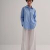 blue-oversized-cotton-shirt-women-lebanon-KanStore Oversize cotton shirt blue