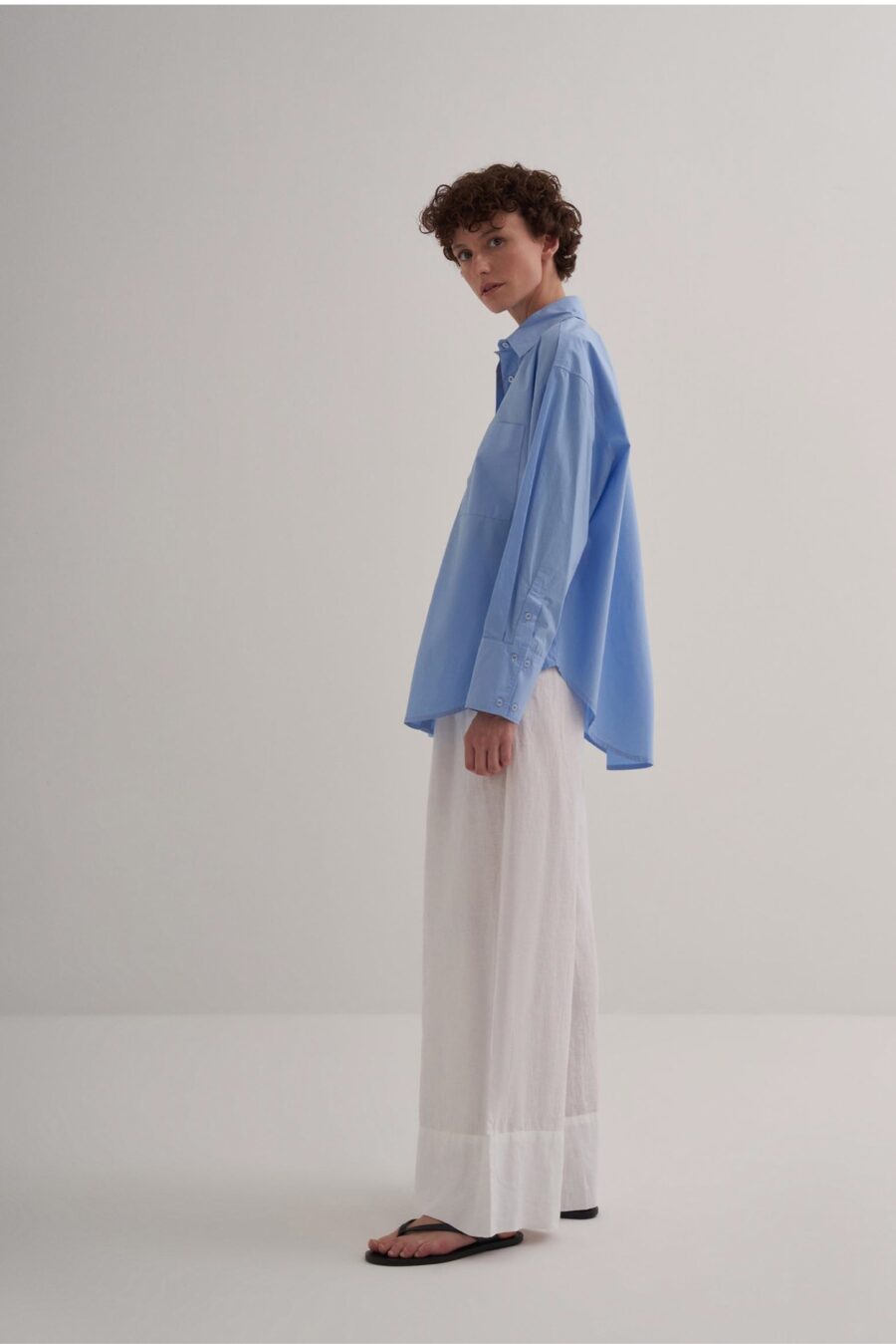 blue-oversized-cotton-shirt-women-lebanon-KanStore Oversize cotton shirt blue