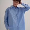 blue-oversized-cotton-shirt-women-lebanon-KanStore Oversize cotton shirt blue