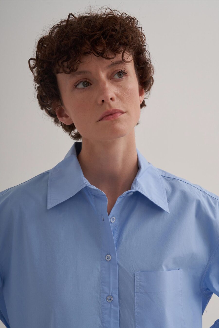 blue-oversized-cotton-shirt-women-lebanon-KanStore Oversize cotton shirt blue