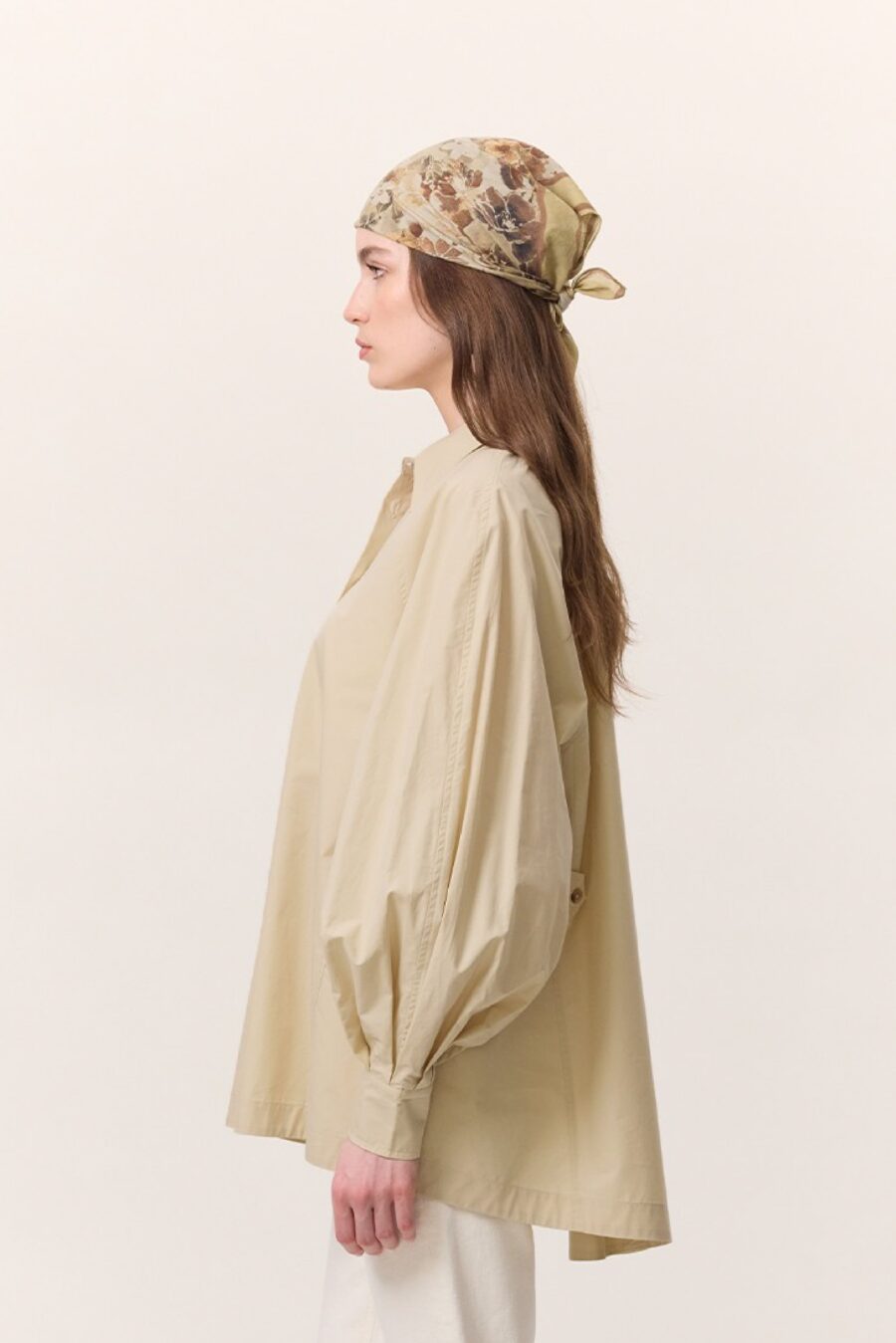 Wide sleeve detailed shirt yellow