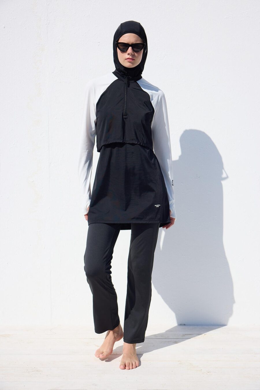 Black modest 3-piece swimsuit set