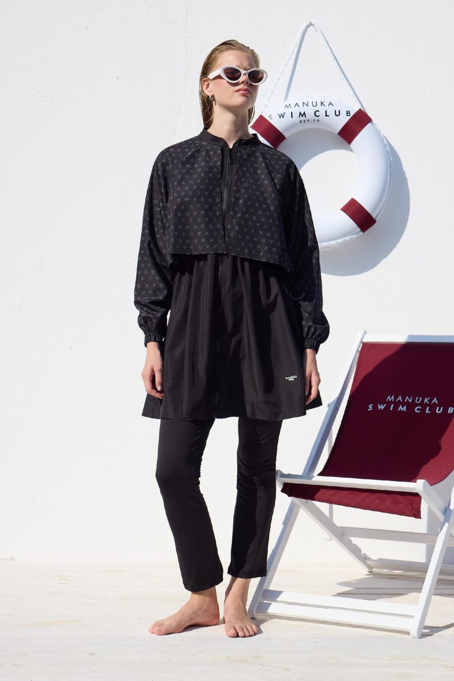 Windbreaker 3-piece hijab swimsuit set logo