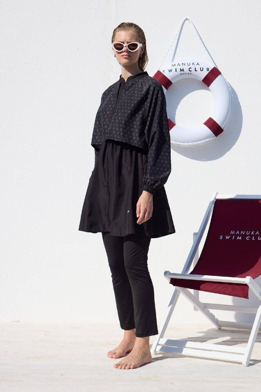 Windbreaker 3-piece hijab swimsuit set logo