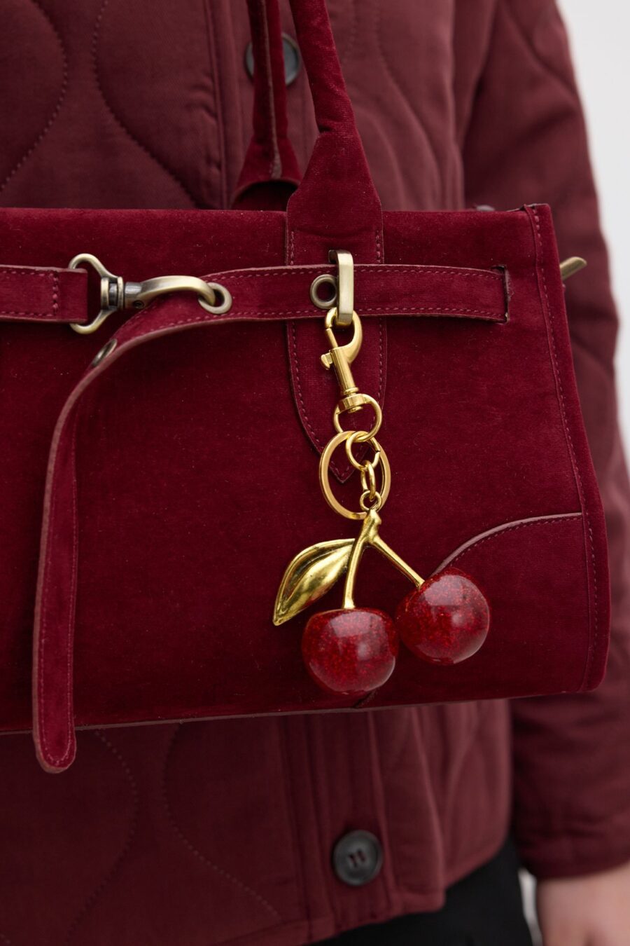 Cherry bag charm keychain