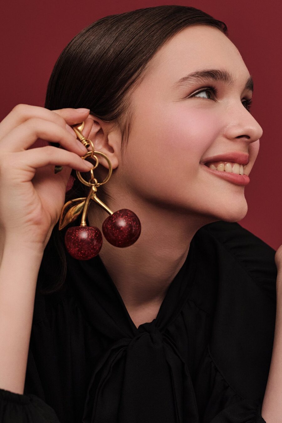 Cherry bag charm keychain