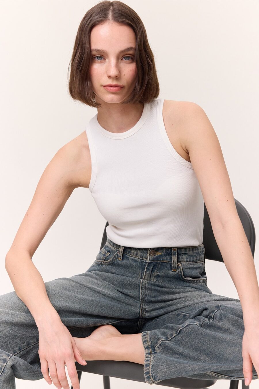 Loose baggy fit jeans gray blue