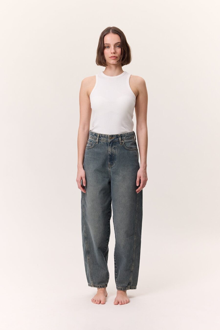 Loose baggy fit jeans gray blue