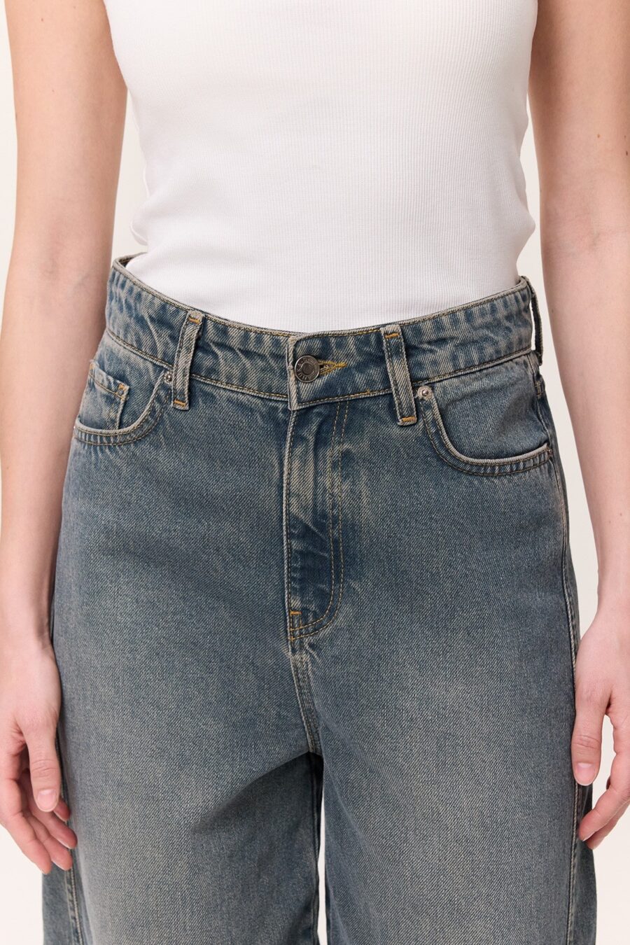 Loose baggy fit jeans gray blue