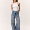 Mid waist loose fit jeans dark blue