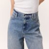 Mid waist loose fit jeans dark blue