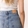 Mid waist loose fit jeans dark blue