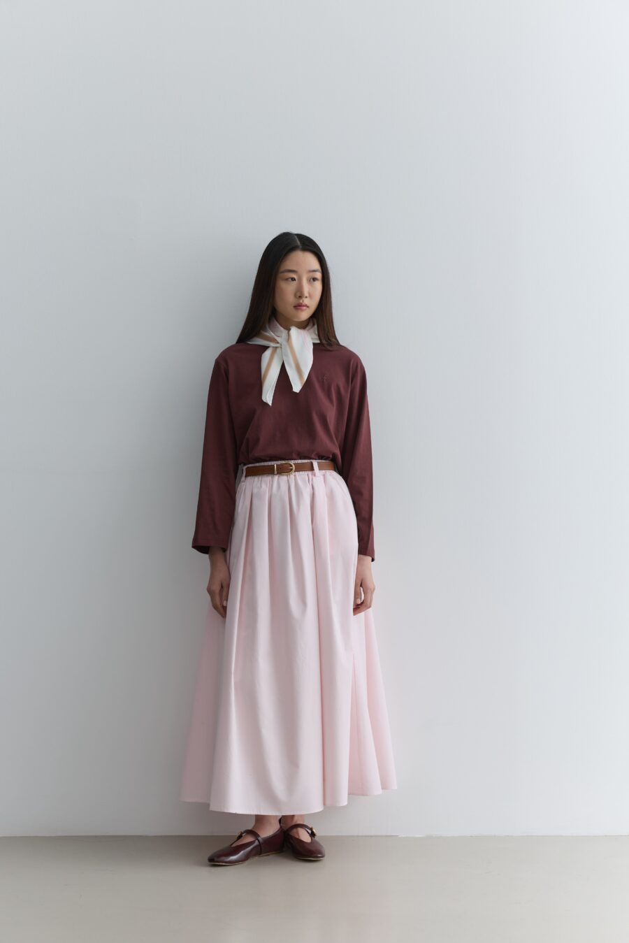 Pink pleated skirt