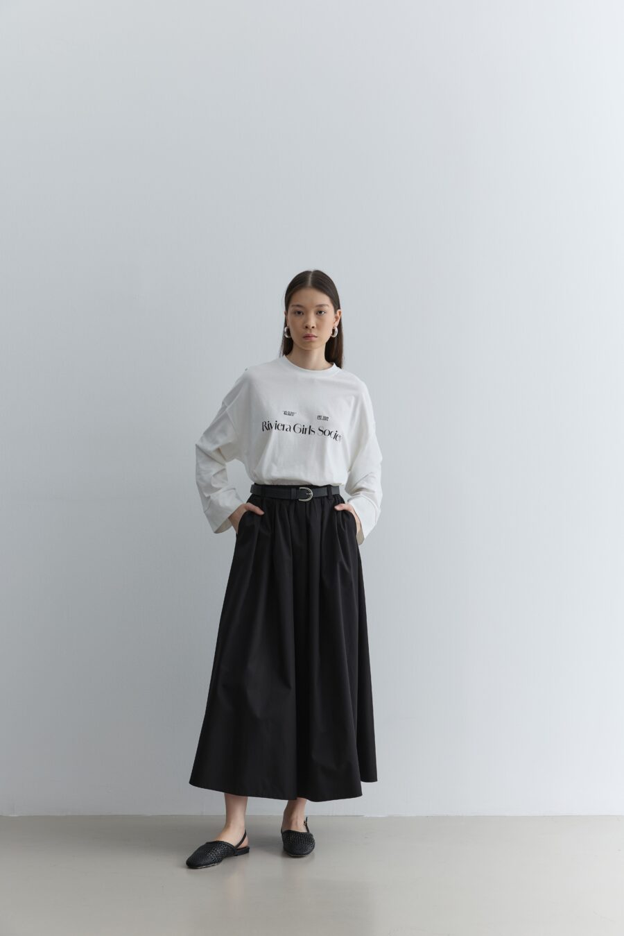 Pleated skirt black