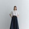 Navy blue pleated skirt