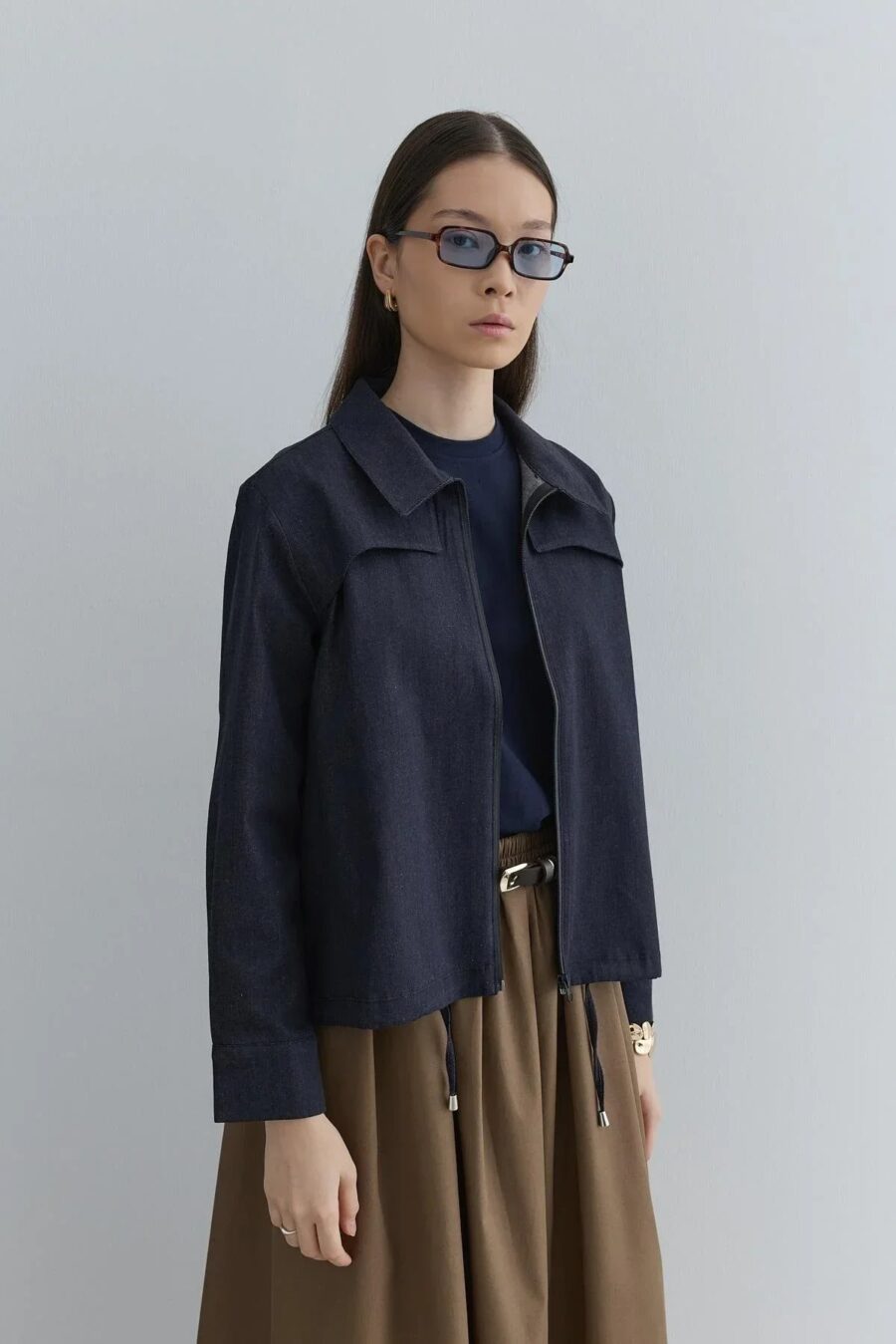 Allerli denim jacket navy blue