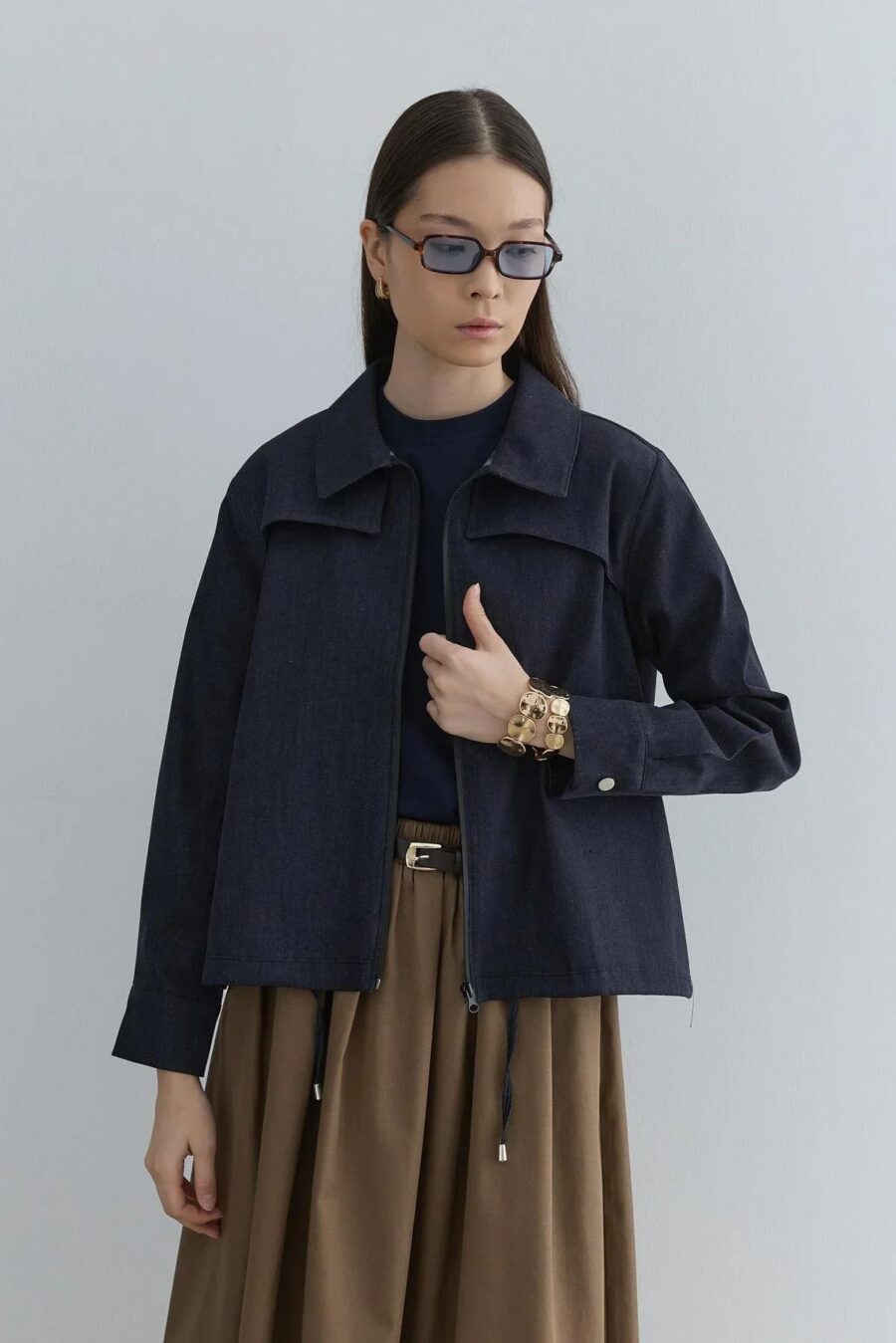 Allerli denim jacket navy blue