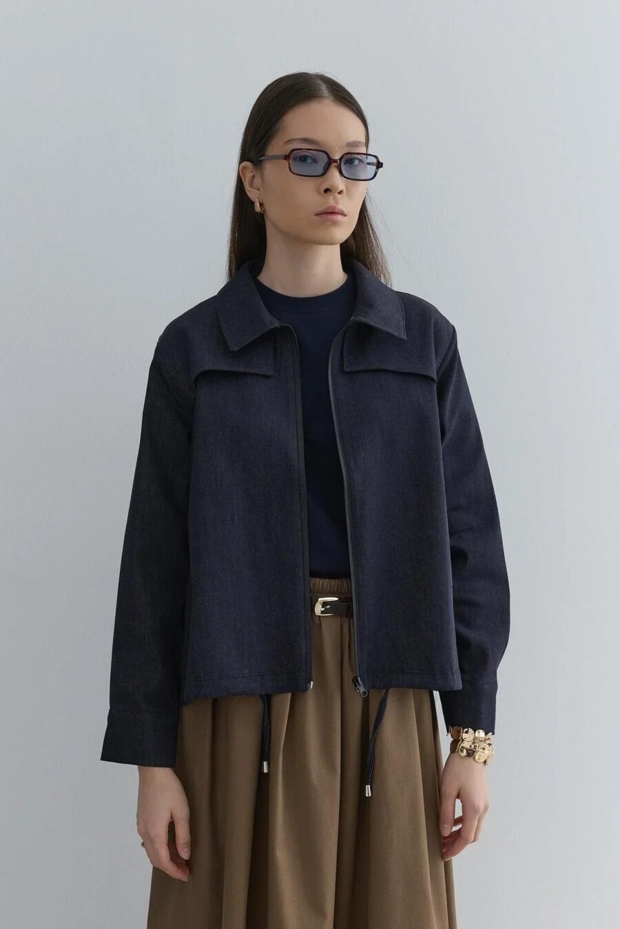 Allerli denim jacket navy blue