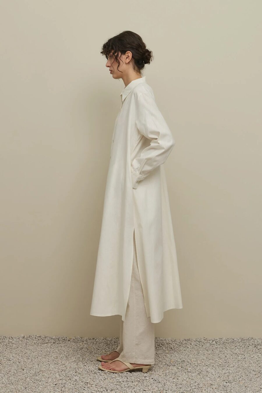 Britli linen maxi shirt white