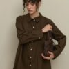 Britli linen maxi shirt brown
