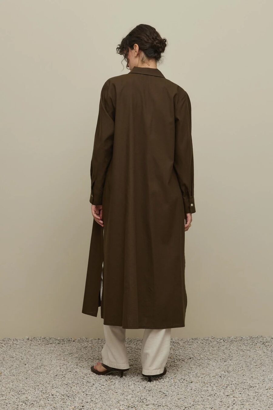 Britli linen maxi shirt brown