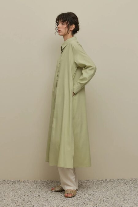 Britli linen maxi shirt mint