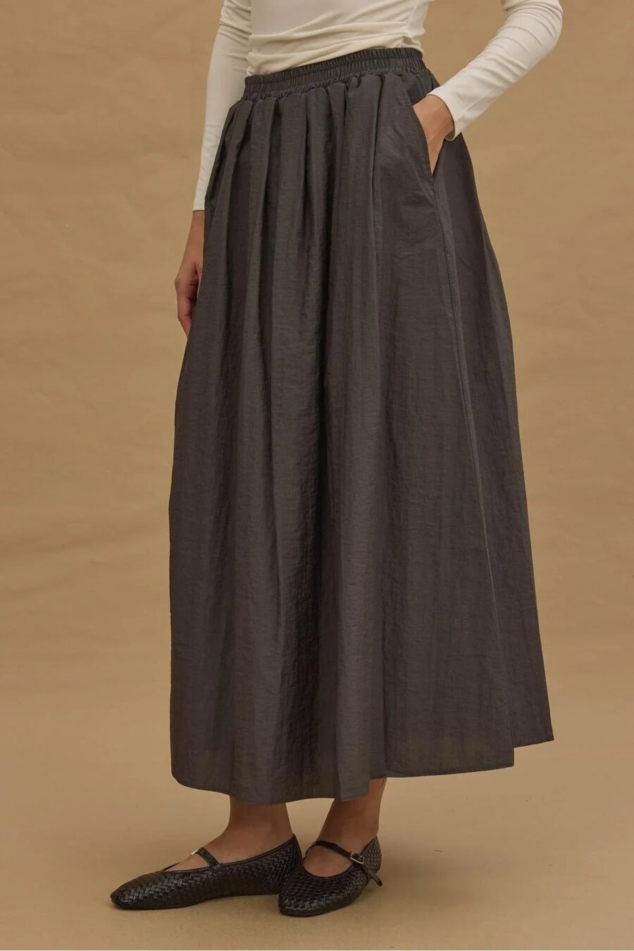 Pleated skirt anthracite