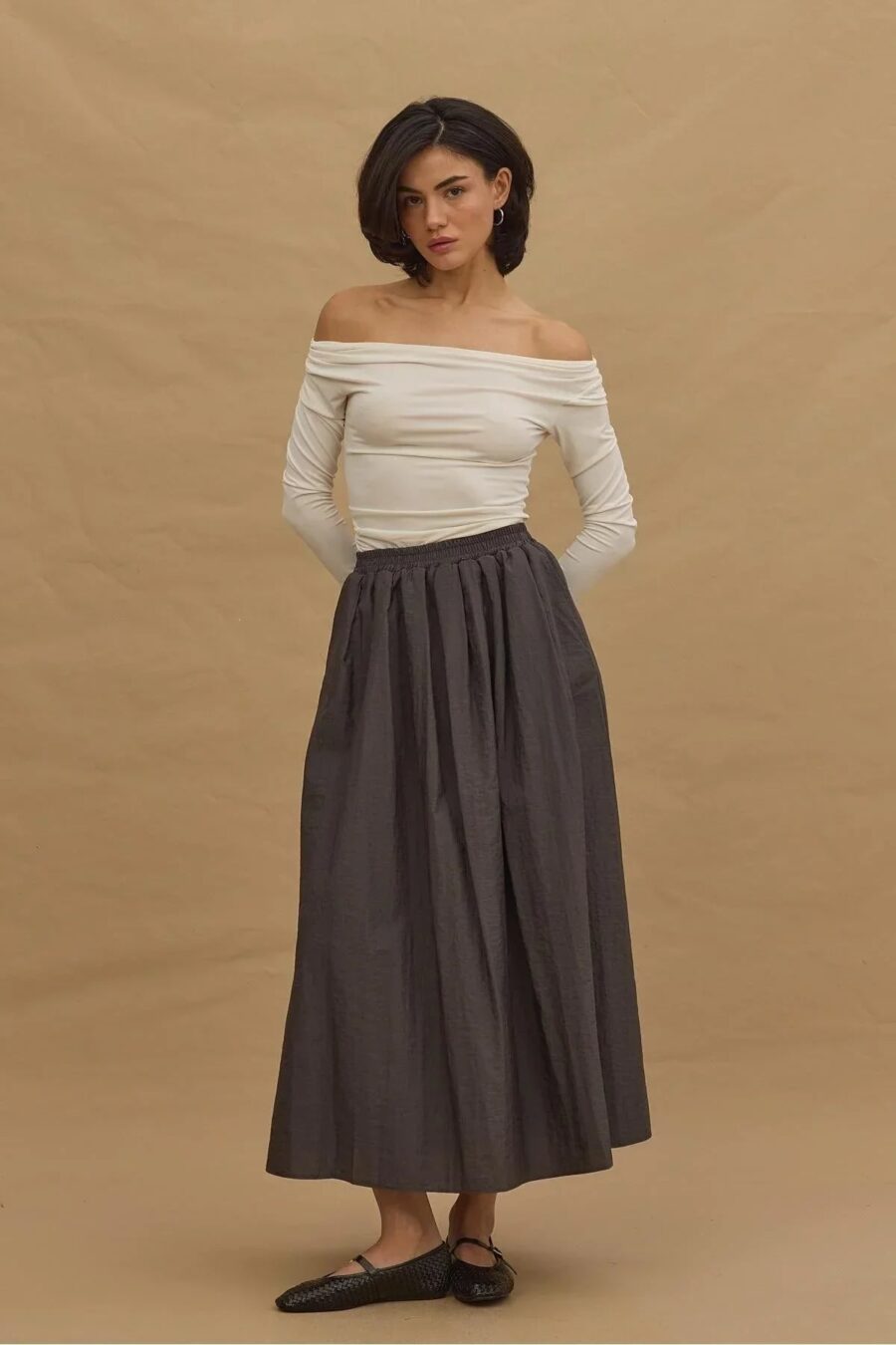 Pleated skirt anthracite