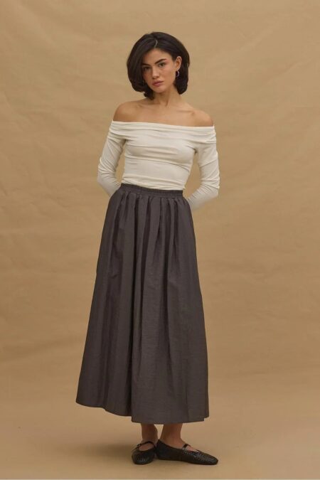Pleated skirt anthracite