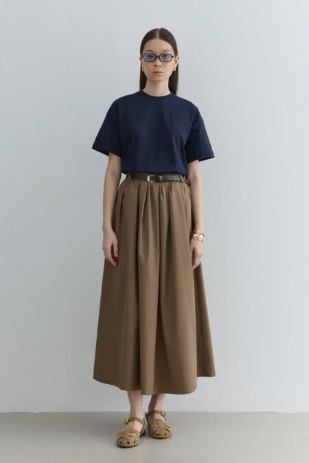 Mink pleated skirt