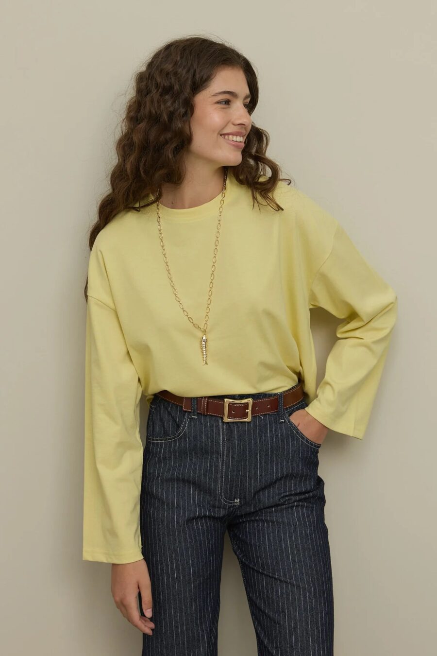 navy-blue-striped-denim-trousers-women-kanstore Navy Blue Striped Jeans for Women