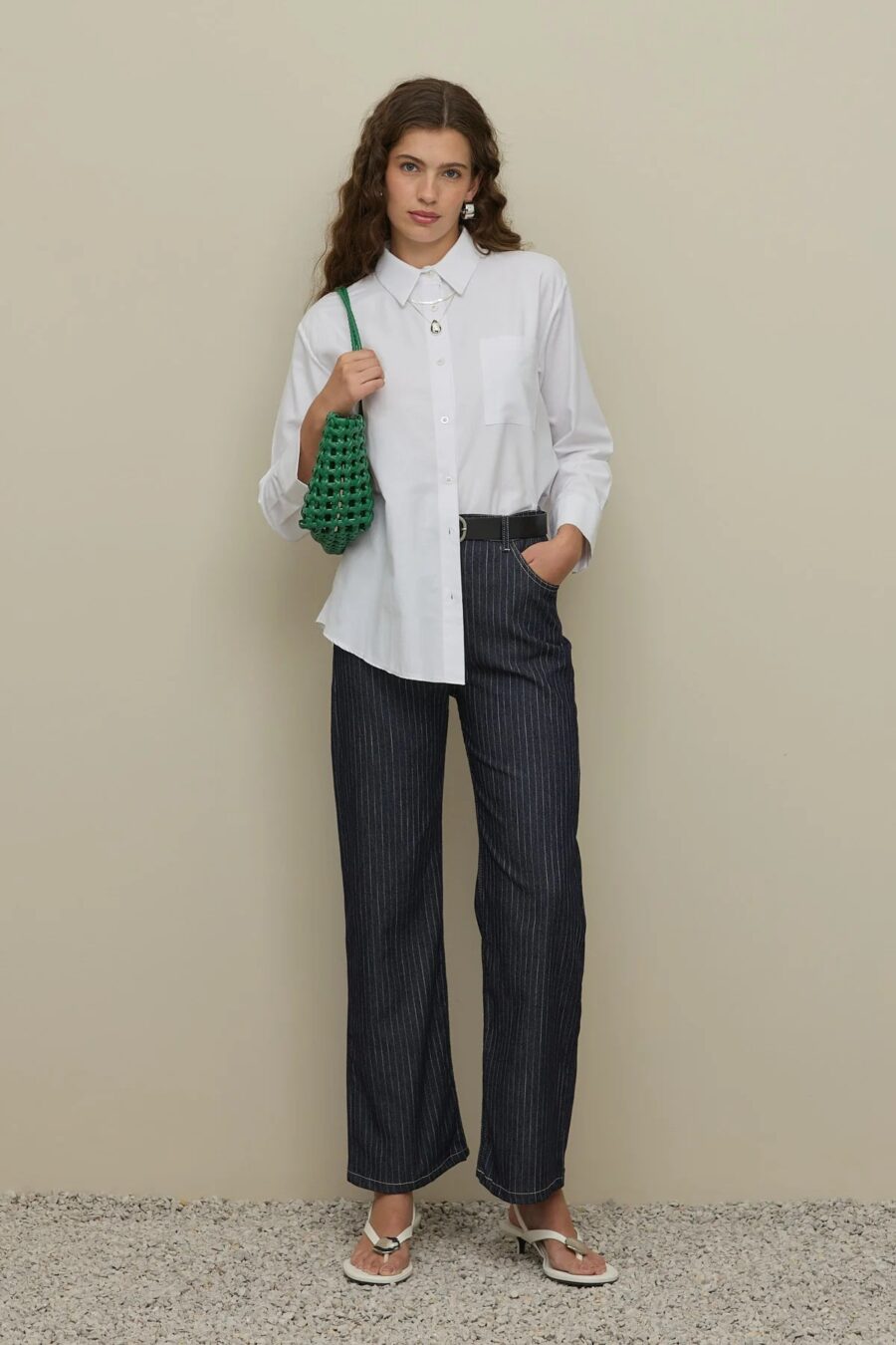 navy-blue-striped-denim-trousers-women-kanstore Navy Blue Striped Jeans for Women