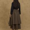 Multi-layered skirt khaki