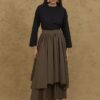 Multi-layered skirt khaki