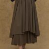 Multi-layered skirt khaki